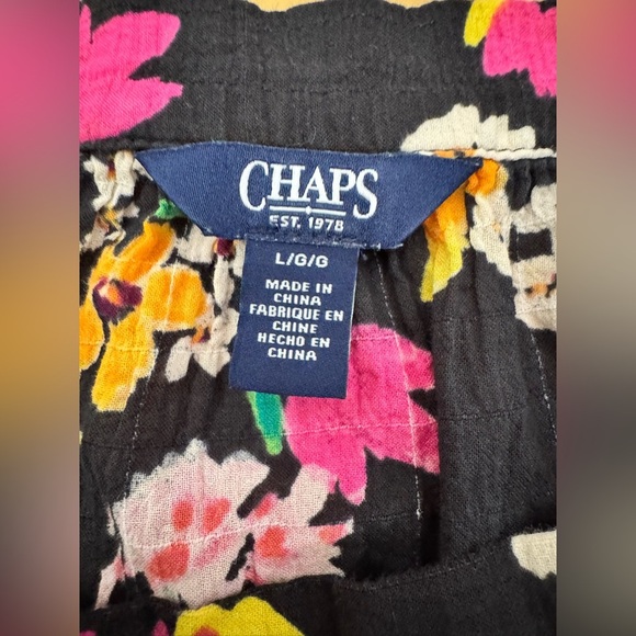 Women’s Chaps Square Neck Pheasant Classic Floral Hobo 3/4 Sleeve Top - Picture 3 of 4